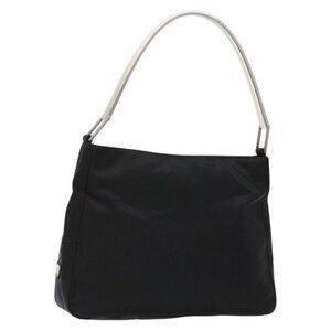 PRADA Shoulder Bag Nylon Black Silver Auth